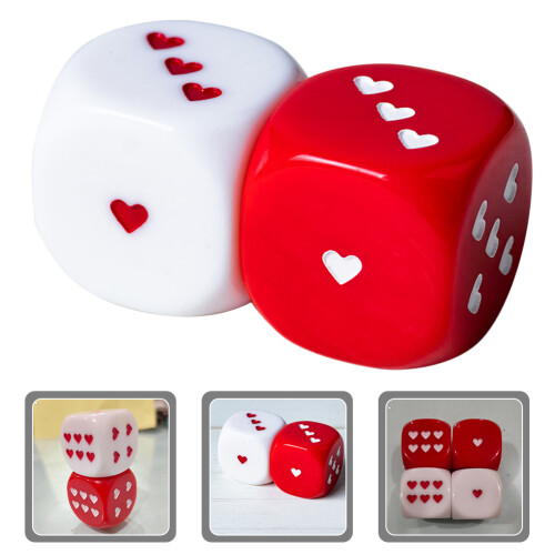 2Pcs Heart Pattern Multi Sided For Board Games And Party Props 2