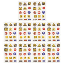 10 Sheets Road Sign Stickers For Diy Traffic Play And Education
