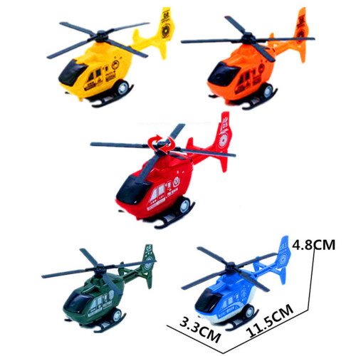 6Pcs Mini Pullback Helicopter Toy Plastic Inertia Aircraft For Kids 1