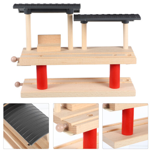 Set Double-Deck Train Platform Toy Educational DIY Track Accessory 1