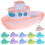 12Pcs Mini Boat Model Luminous Craft For Micro Landscape Decoration 3