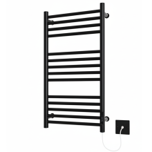 (400mm) Belfast Black Dry Electric Stainless Steel Towel Rails - 720mm High
