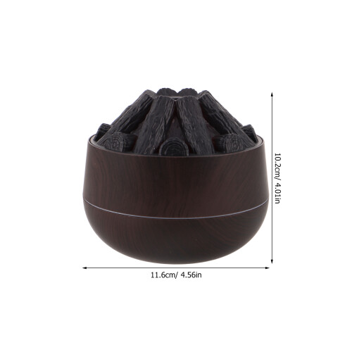 Flame Humidifier: Wood Grain 300ml Diffuser For Home Office 2
