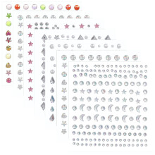 7 Sheets Self Adhesive Face Rhinestones Stickers For Festival Party