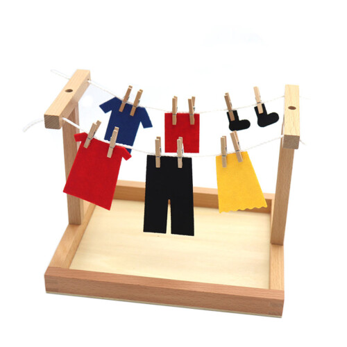Set Legno Colorato Appendiabiti Educativo Per Bambini 2