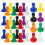 32Pcs Plastic Chess Pieces Multicolor Pawns Game Markers 8