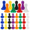 32Pcs Plastic Chess Pieces Multicolor Pawns Game Markers 4