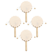 4Pcs Unfinished Wooden Drum Diy Painting