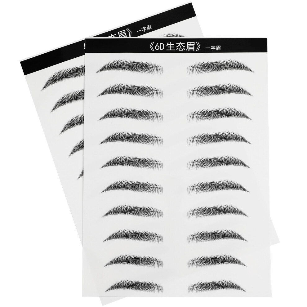Ohphcall 20 Pairs 6D Hair-Like Eyebrow Stickers Peel Off Grooming Transfers