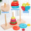 Set Impilabile Torre Hanoi In Legno Per Bambini 6