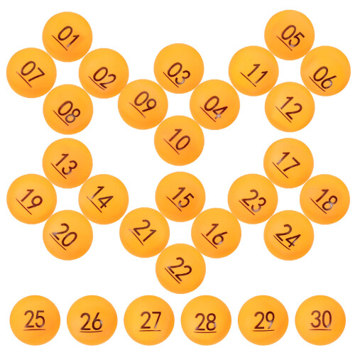 30Pcs Numbered Round Raffle Balls Game Party Props 1-30