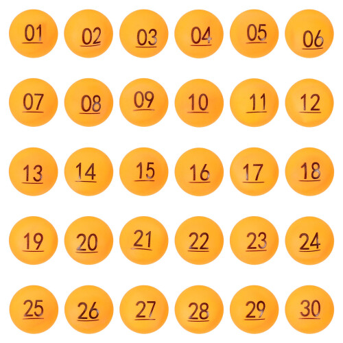 30Pcs Numbered Round Raffle Balls Game Party Props 1-30 1