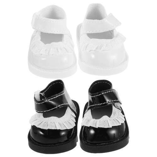 2 Paia Scarpe Miniatura Per Con Fiori E
