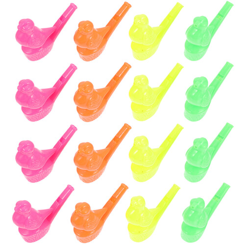 16Pcs Colorful Plastic Bird Shaped Whistle Party Props 2