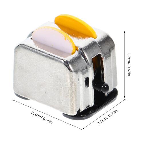 Simulated Toaster Model Toy Micro Bread Maker Zinc Alloy Ornament 2