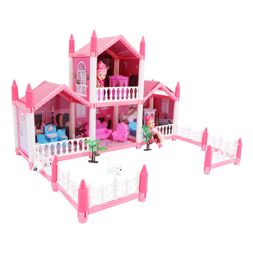 Diy Castle Model Princess Dollhouse Plastic Puzzle With Lights 1