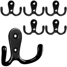Robe Hooks Coffee Mug Hooks, Wall-Mounted Double Prong Hooks with Vintage Look and Rust-Proof Surface, Easy Install Design for Clutter-Free Spaces, An