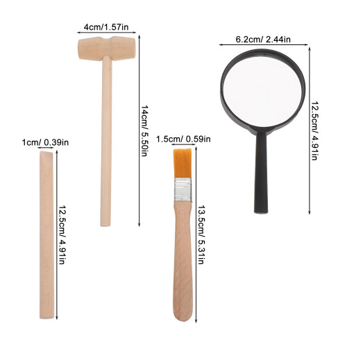One Set Kids Science Kit With Hammer Brush For Dinosaur Dig 1