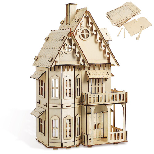 3D Puzzle Maison En Bois, Assemblage Pour Halloween