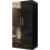(Black, 90cm) 2 Door High Gloss Mirrored Wardrobe 1