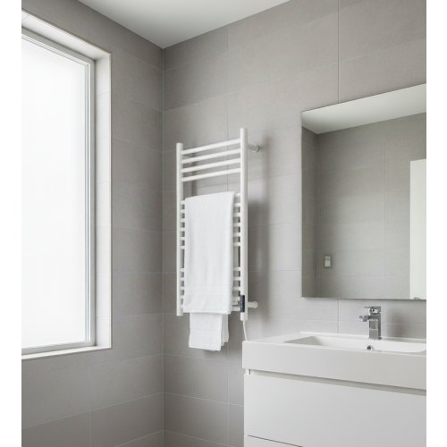 (300mm) Belfast White Dry Electric Towel Rails 1