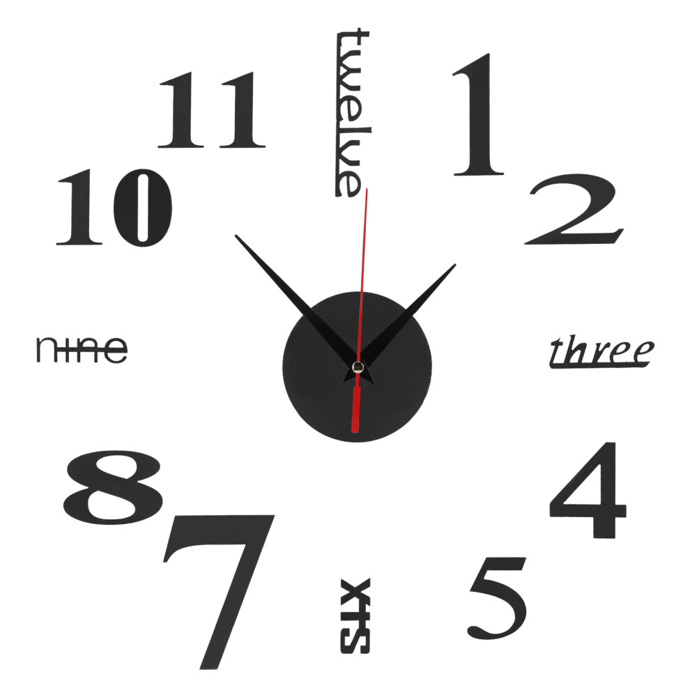 Silent Sweep Movement 3D DIY Wall Clock Frameless Acrylic Wall Clock With Glasslike Surface Mirrorplated Eco Friendly Paint Easy Installation Double S