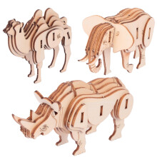 3 3D In Legno Animale Puzzle Kit Giocattoli Educativi