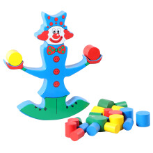 Jeu Éducatif En Bois Pour Enfants Puzzle Coloré Clown Sur Poutre