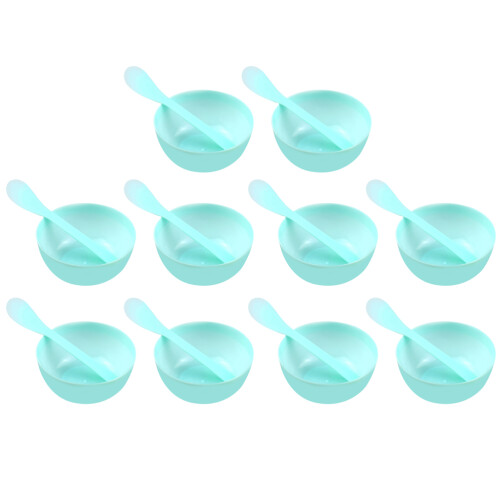 10 Unidades Plástico Cristal con 10 Cucharas Verde 1