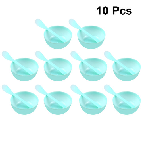 10 Unidades Plástico Cristal con 10 Cucharas Verde 2