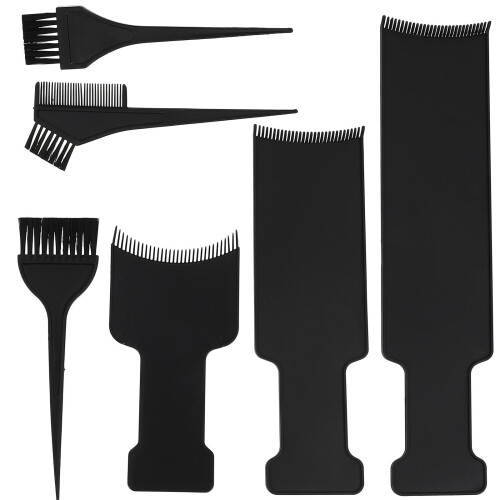 6 Pcs Hair Dyeing Brushes And Highlights Plates Kit 1