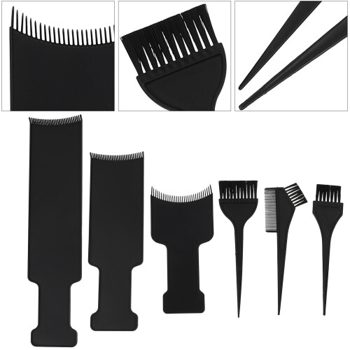 6 Pcs Hair Dyeing Brushes And Highlights Plates Kit 2