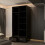 (Black, 90cm) 2 Door High Gloss Mirrored Wardrobe 4