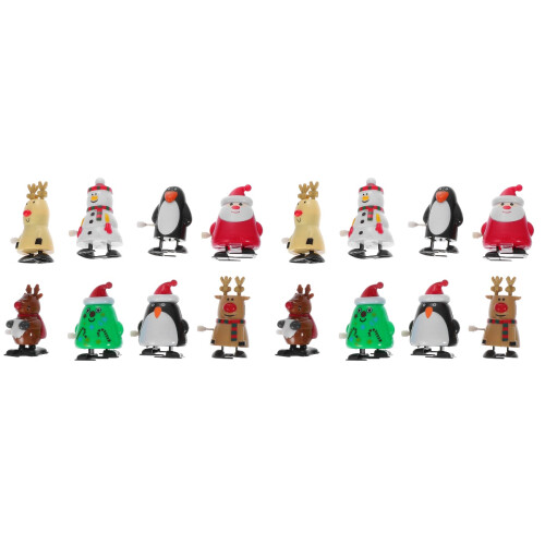16 Pcs Christmas Style Wind-Up Iron Clockwork Toys 1