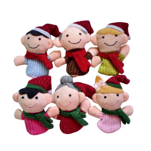 12 Pcs Christmas Finger Puppet Doll Set Interactive Toy