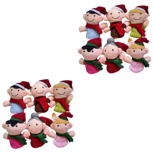 12 Pcs Christmas Finger Puppet Doll Set Interactive Toy 2