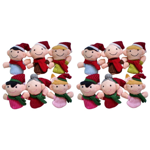 12 Pcs Christmas Finger Puppet Doll Set Interactive Toy 1