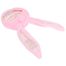 Rabbit Headwear Cartoon Plush Hat With Movable Ears For Women Girls Pink
