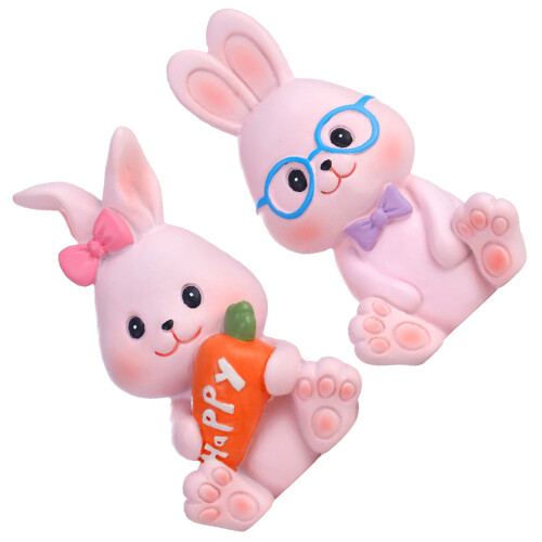 8 Pcs Miniature Fake Rabbit Figurine Cake Decoration
