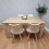 Dining Table And 4 Cream Tulip Chairs Wood Oak Effect Table Dining Set 1