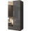 (Grey, 90cm) 2 Door High Gloss Mirrored Wardrobe 1