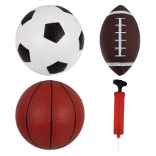 Lot De 3 Jouets Gonflables Ballon Rugby