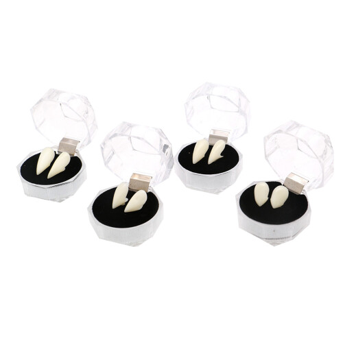 4 Boxes Teeth Dentures Fangs False Teeth For Halloween Costume Party