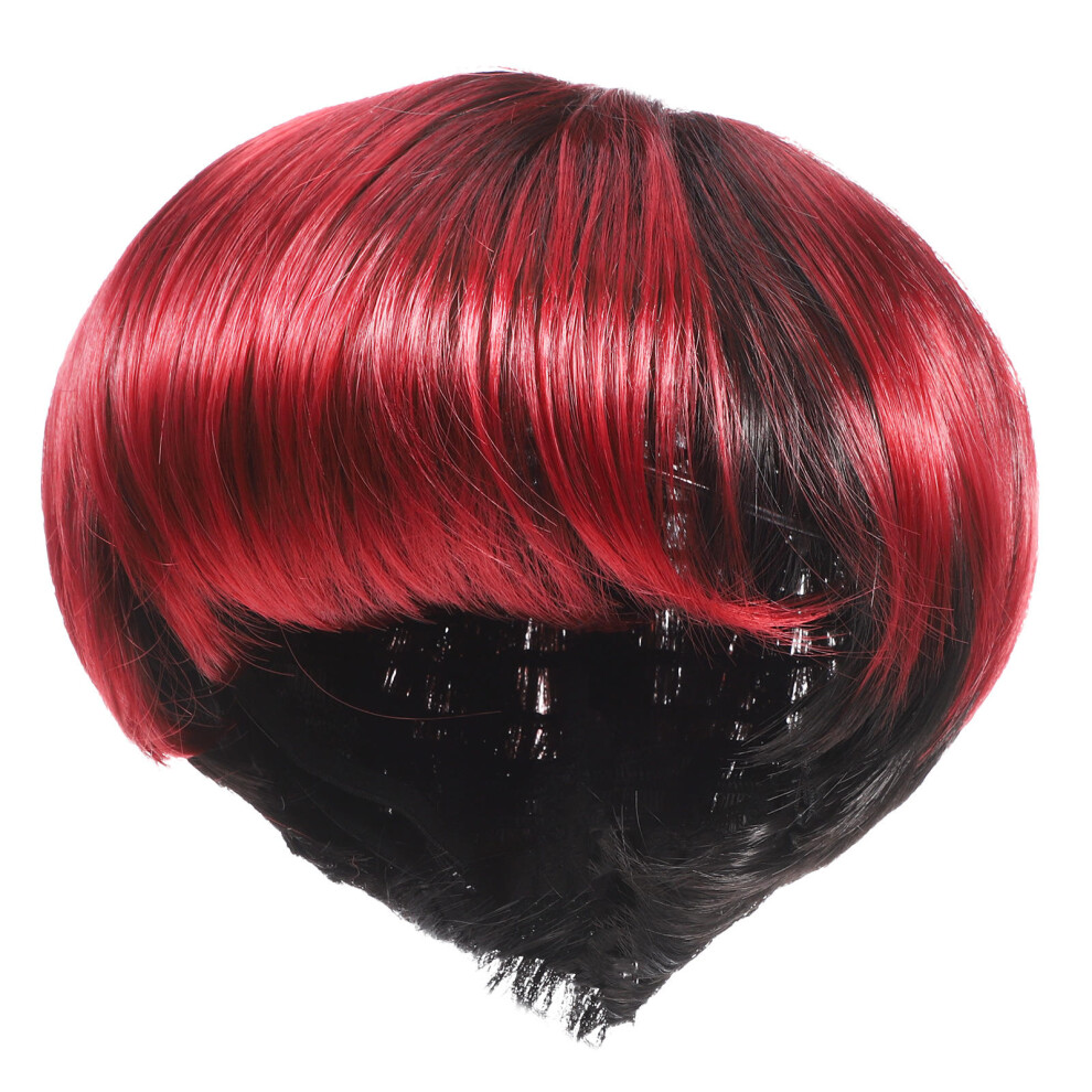 Happyyami Unisex Short Bob Wig With Bangs Synthetic Hair For Women Daily Use