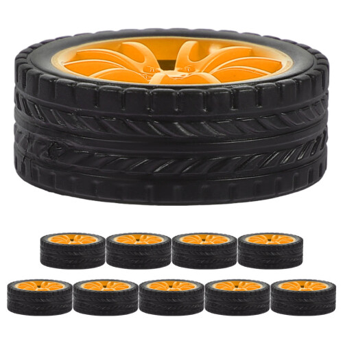 10 Pcs Diy Rubber Car Wheels For Kids Model Project Replacement Toy