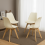 Dining Table And 4 Cream Tulip Chairs Wood Oak Effect Table Dining Set 5
