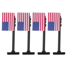4 Pièces Drapeaux Américains Mât Et Mini Soldat