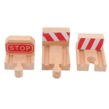 3Pcs Wood Concave Train Track Replacement Expansion Railway Tracks