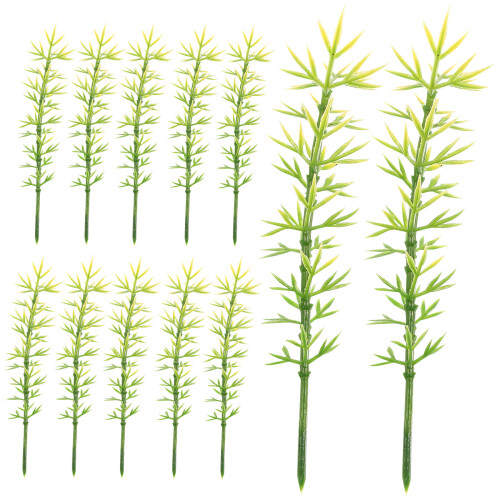 100 stuks plastic model bamboebomen groen 1:200