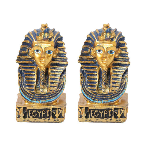 2 Pezzi Tutankhamun In Resina Per Decorazione Casa